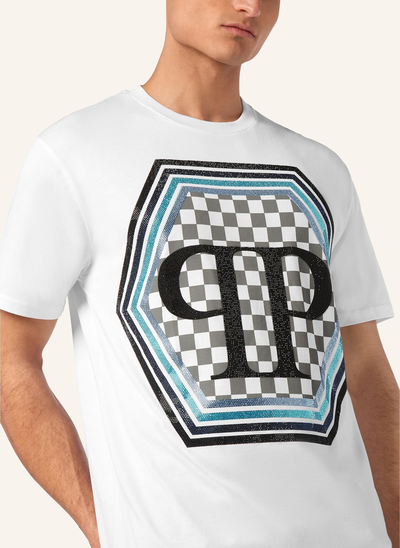 PHILIPP PLEIN T-Shirt Rundhalsausschnitt Ss HEXAGON: WEISS