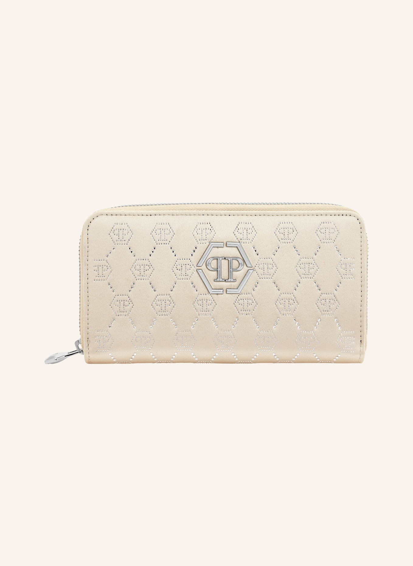 PHILIPP PLEIN Brieftasche mit Reißverschluss: BEIGE