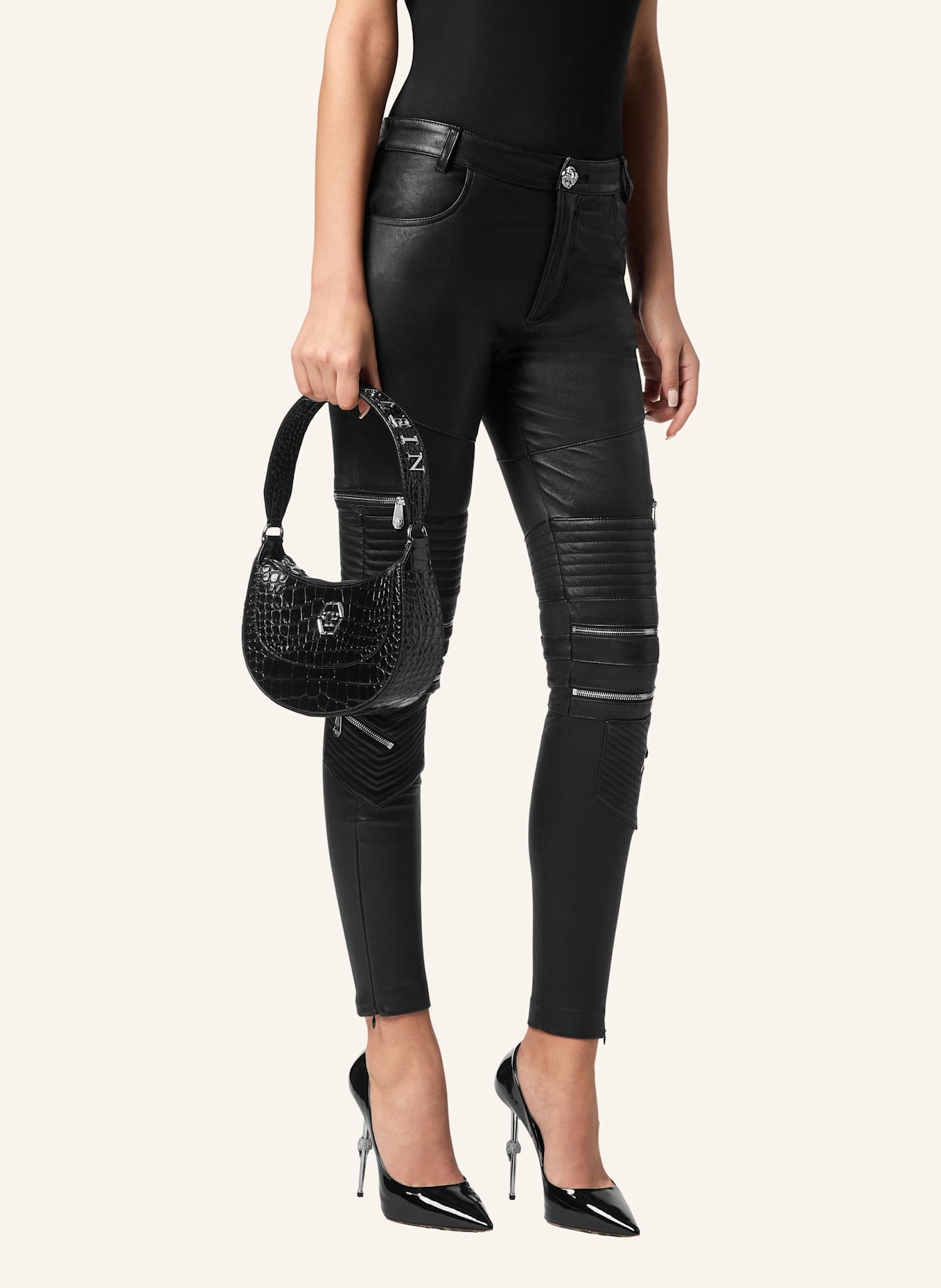 PHILIPP PLEIN Henkel Tasche: SCHWARZ