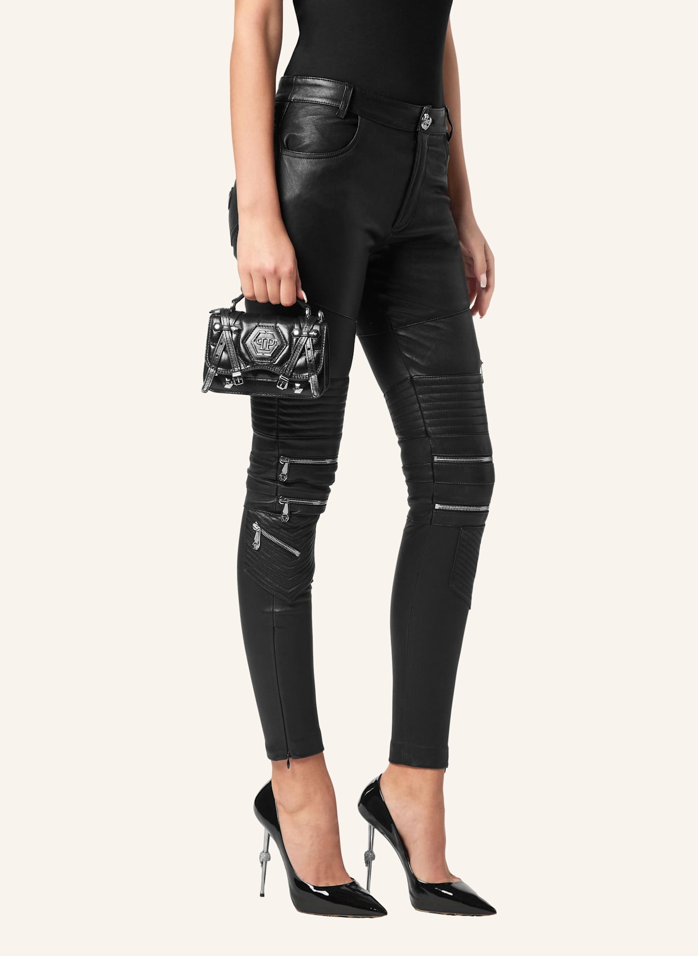 PHILIPP PLEIN Henkel Tasche HEXAGON: SCHWARZ