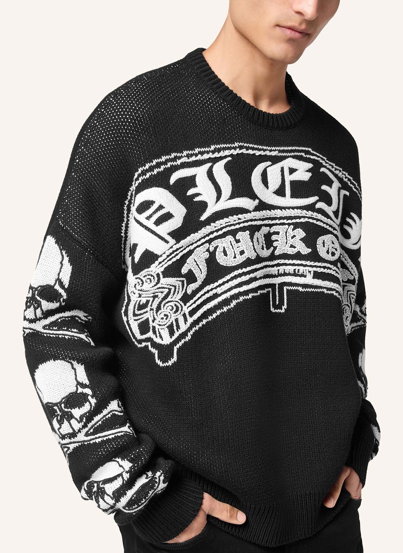 PHILIPP PLEIN Pullover GOTHIC PLEIN: SCHWARZ