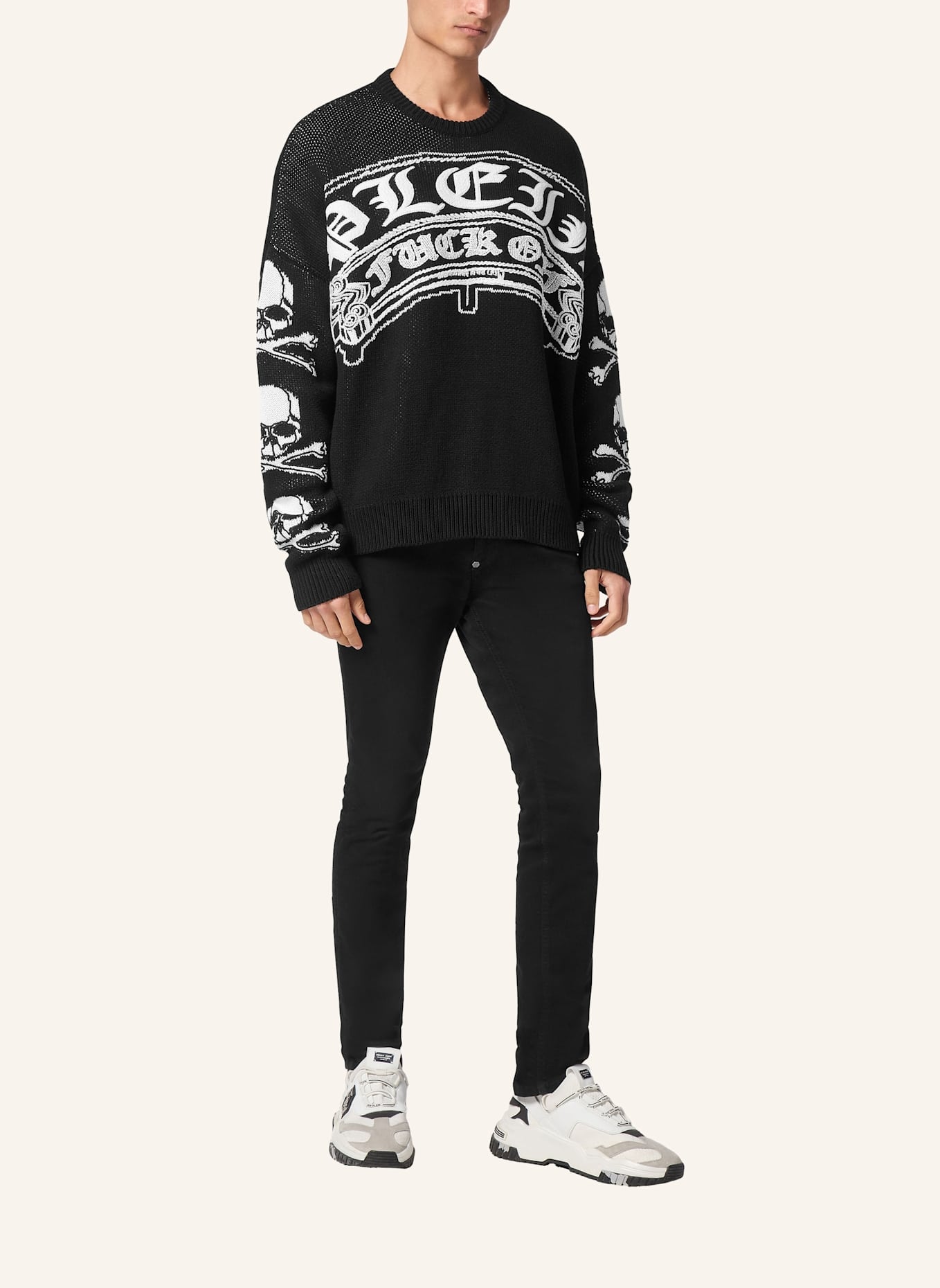 PHILIPP PLEIN Pullover GOTHIC PLEIN: SCHWARZ