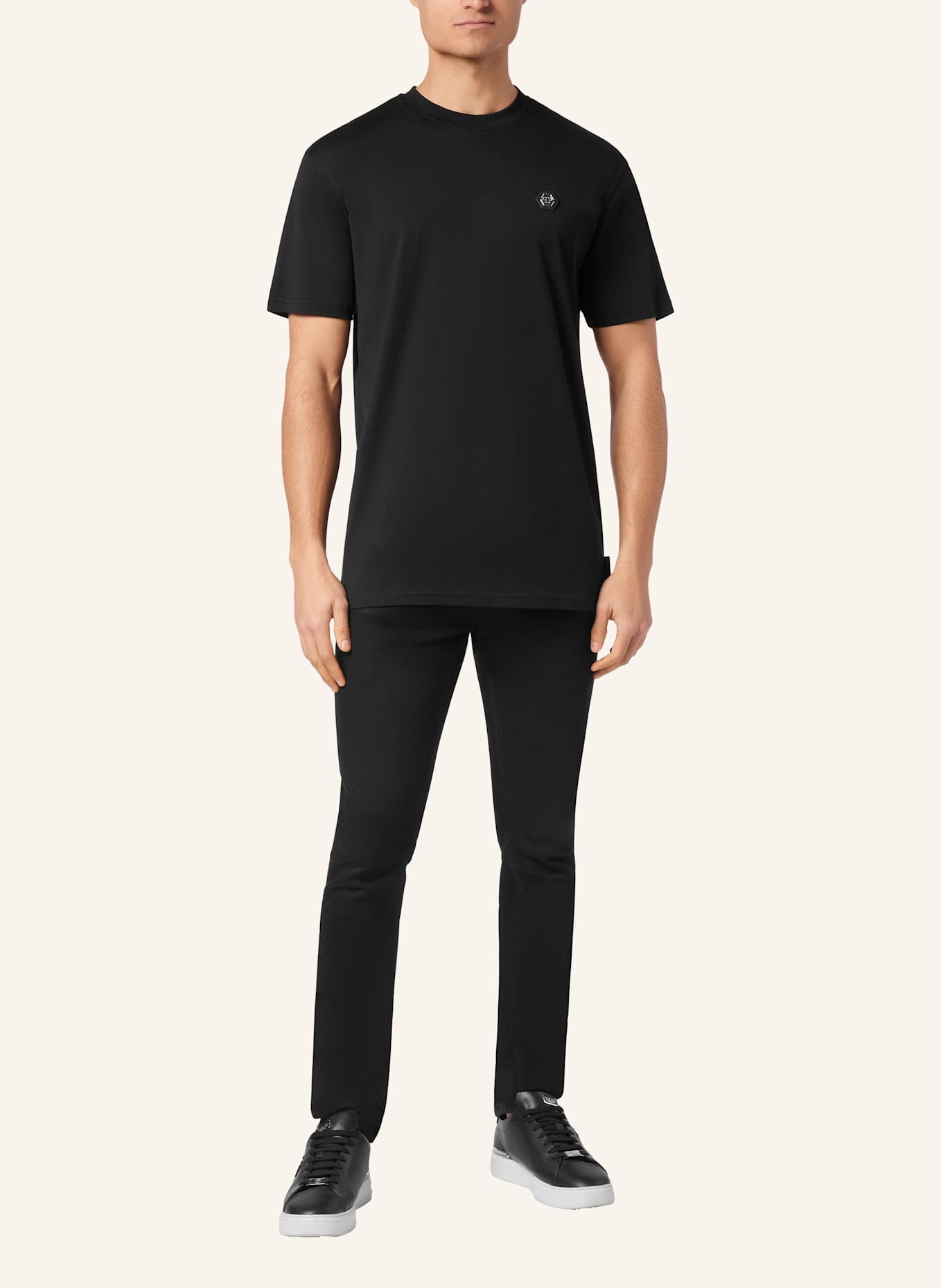 PHILIPP PLEIN T-Shirt Rundhalsausschnitt Ss GOTHIC PLEIN: SCHWARZ