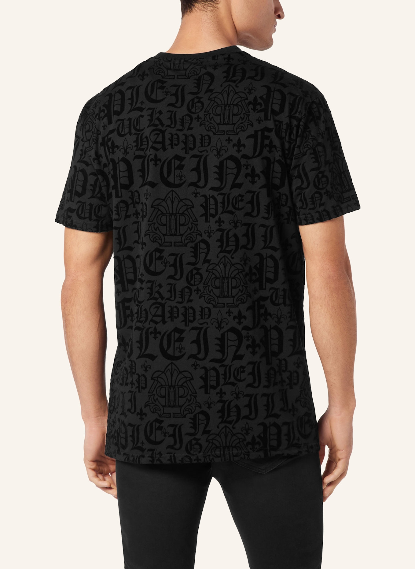 PHILIPP PLEIN T-Shirt Rundhalsausschnitt Ss GOTHIC PLEIN: SCHWARZ