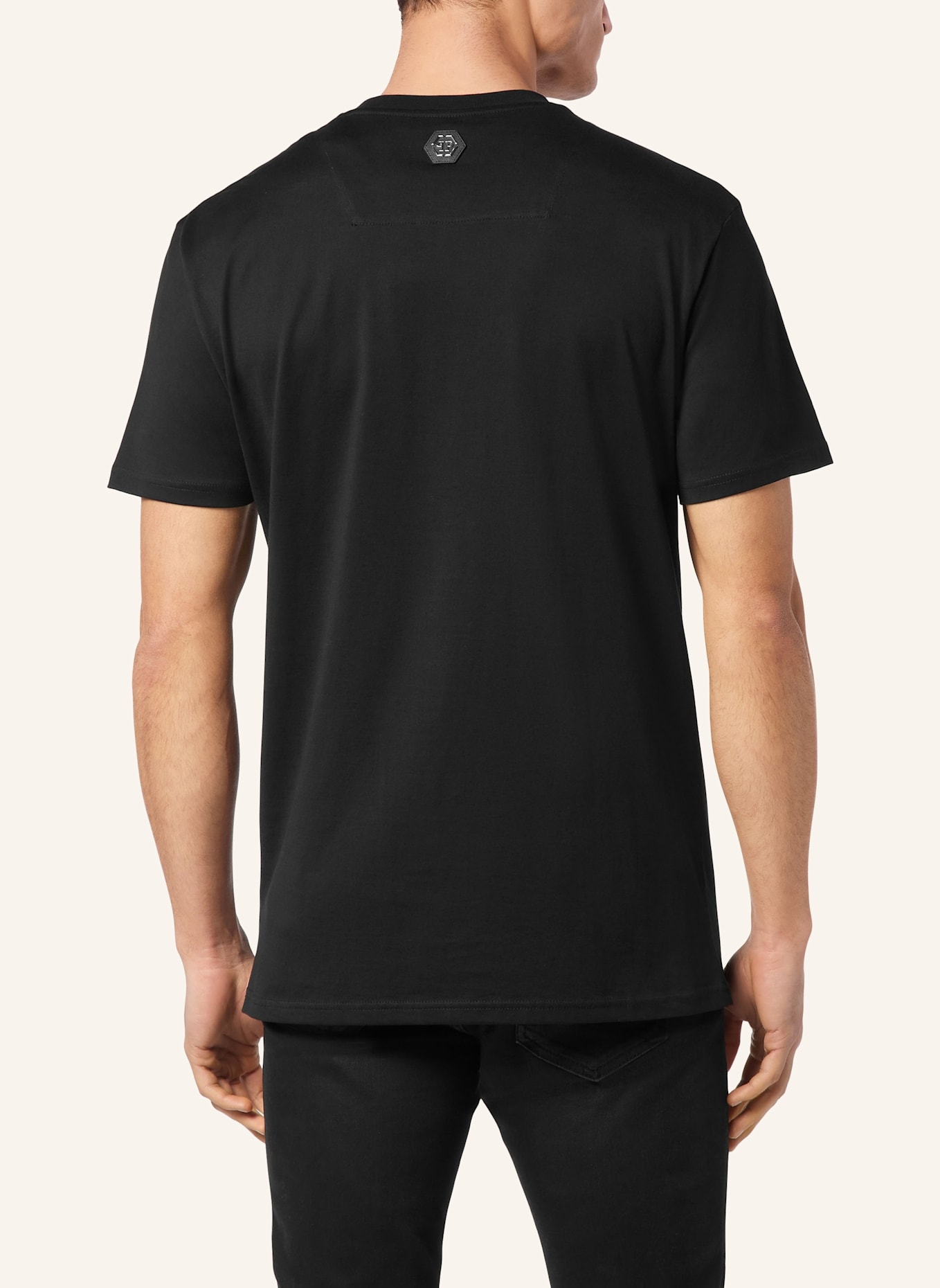 PHILIPP PLEIN T-Shirt Rundhalsausschnitt Ss SKULL: SCHWARZ