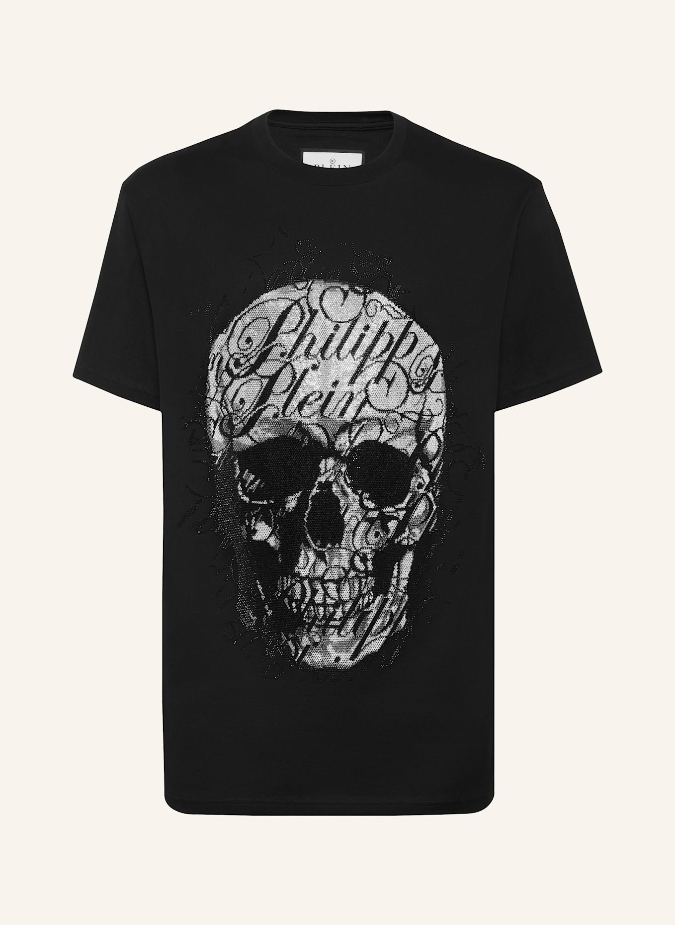 PHILIPP PLEIN T-Shirt Rundhalsausschnitt Ss SKULL: SCHWARZ