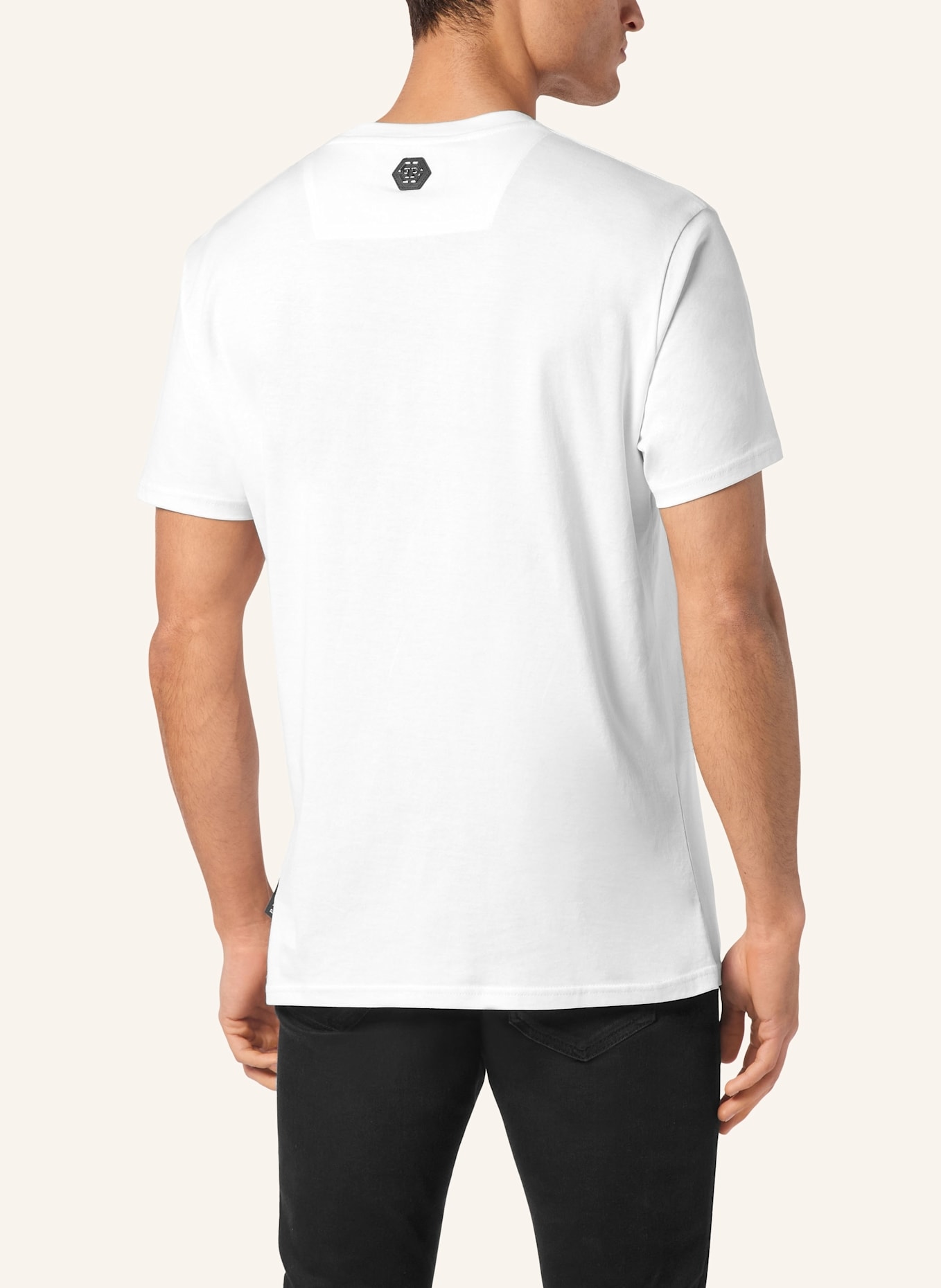 PHILIPP PLEIN T-Shirt Rundhalsausschnitt Ss SKULL: WEISS