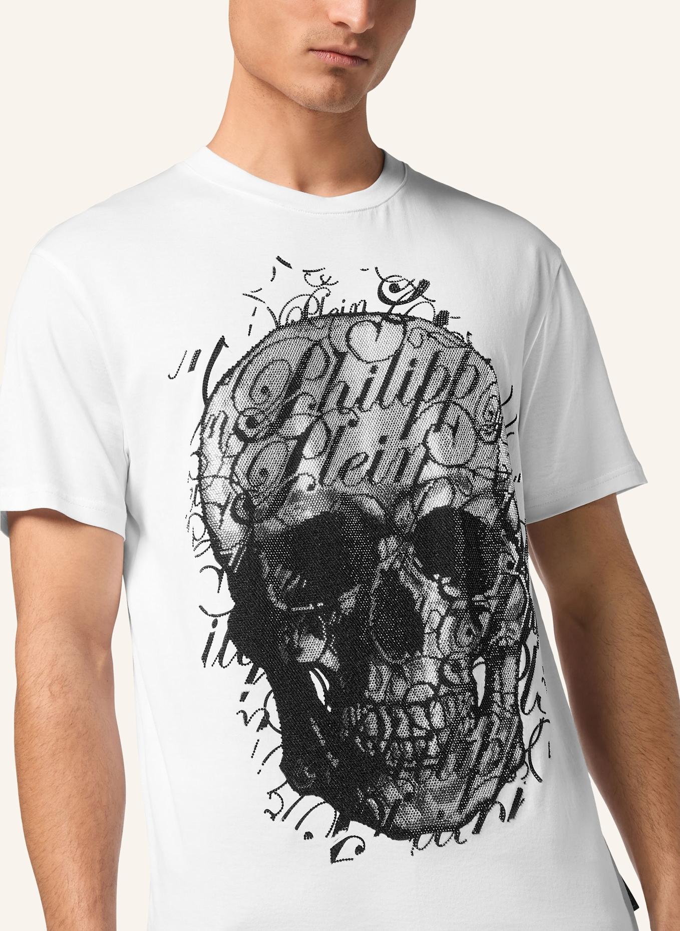 PHILIPP PLEIN T-Shirt Rundhalsausschnitt Ss SKULL: WEISS