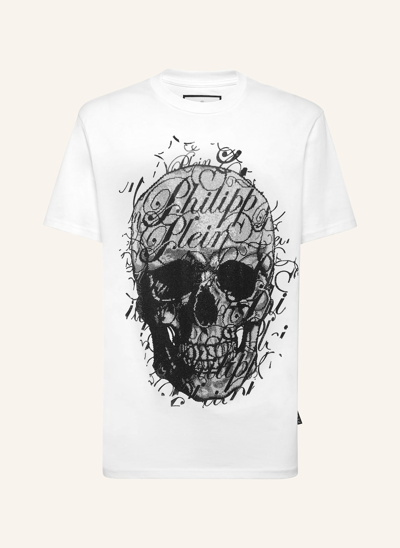 PHILIPP PLEIN T-Shirt Rundhalsausschnitt Ss SKULL: WEISS