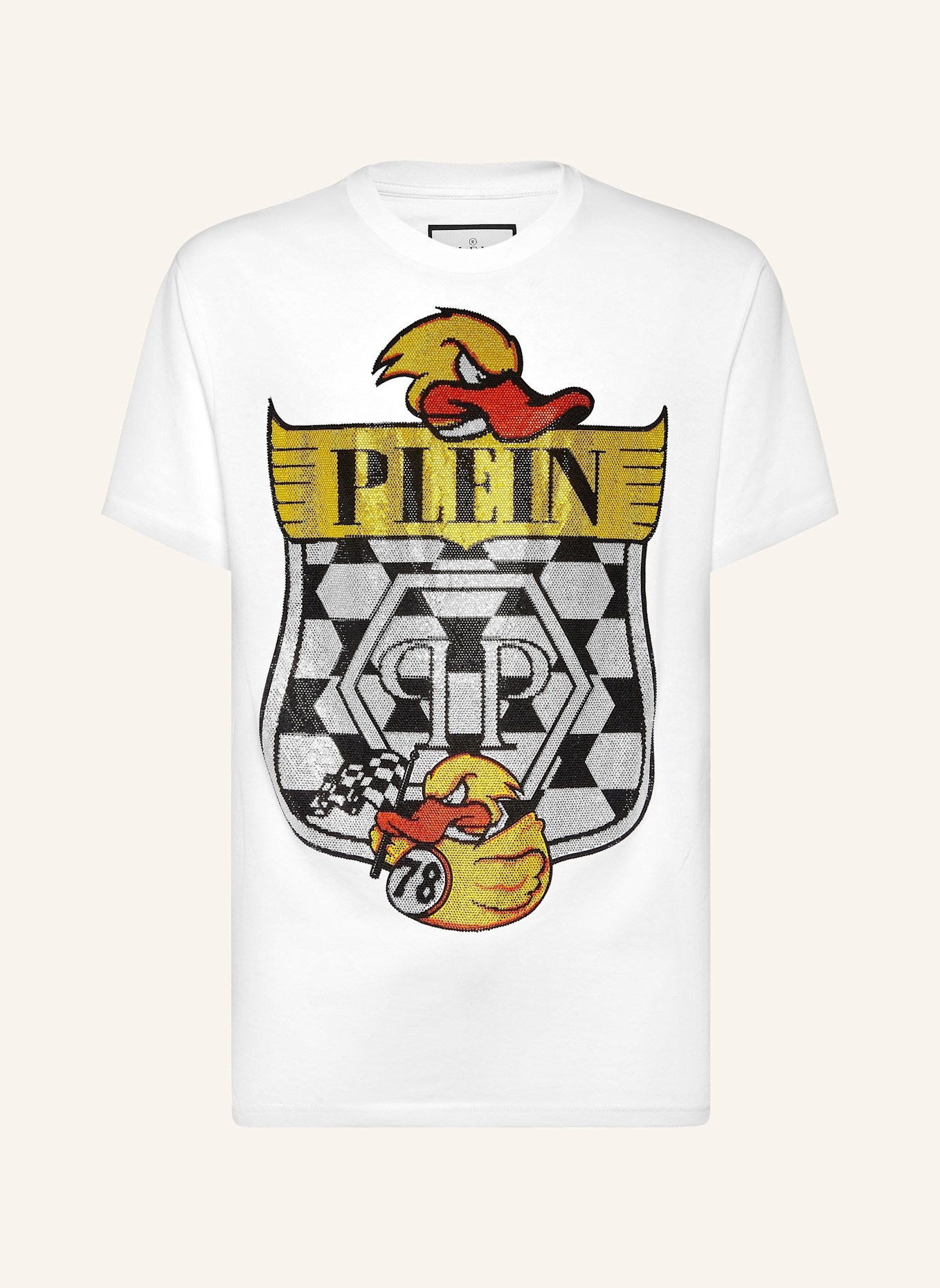 PHILIPP PLEIN T-Shirt Rundhalsausschnitt Ss DUCK: WEISS