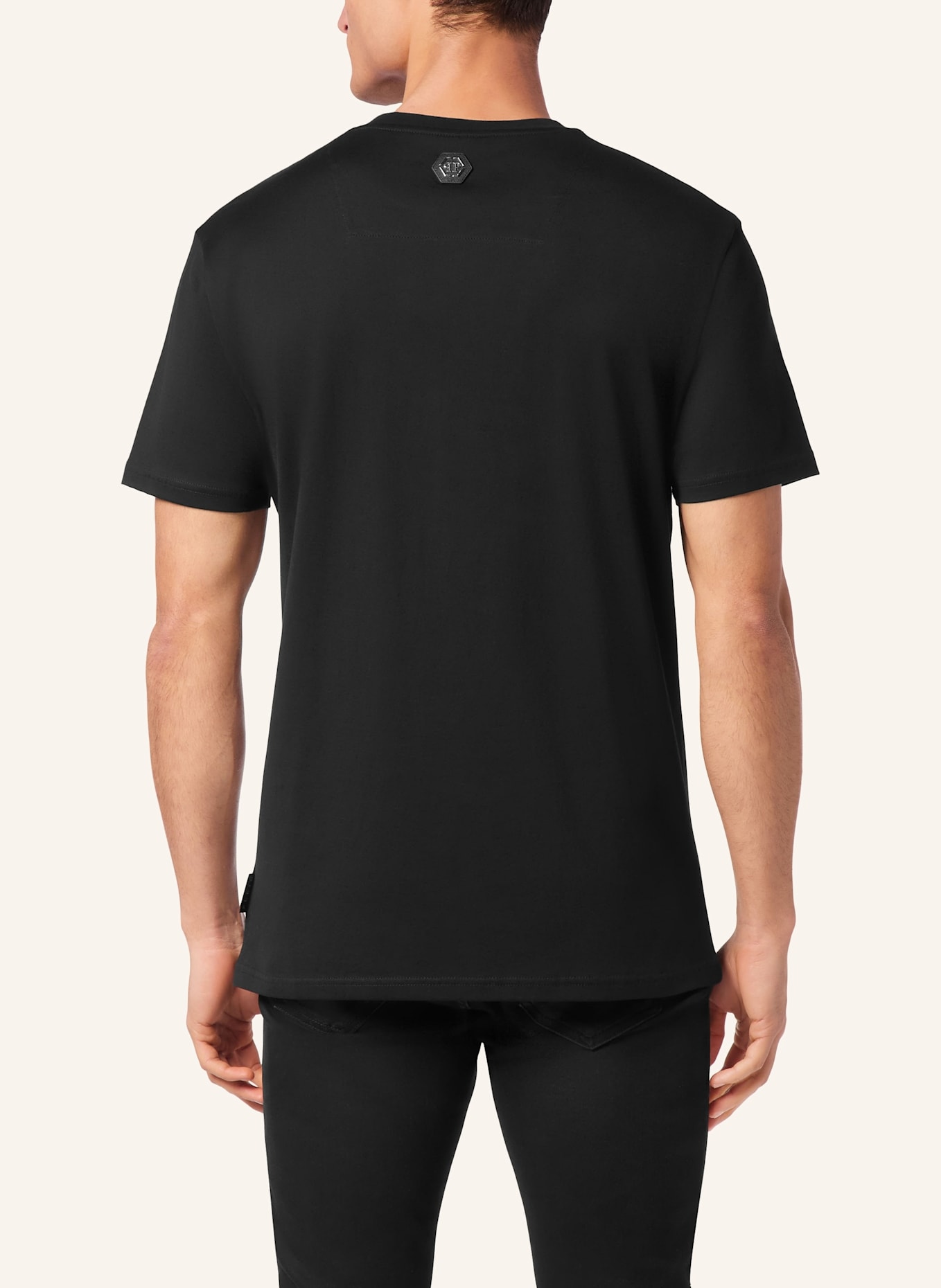 PHILIPP PLEIN T-Shirt Rundhalsausschnitt Ss DUCK: SCHWARZ