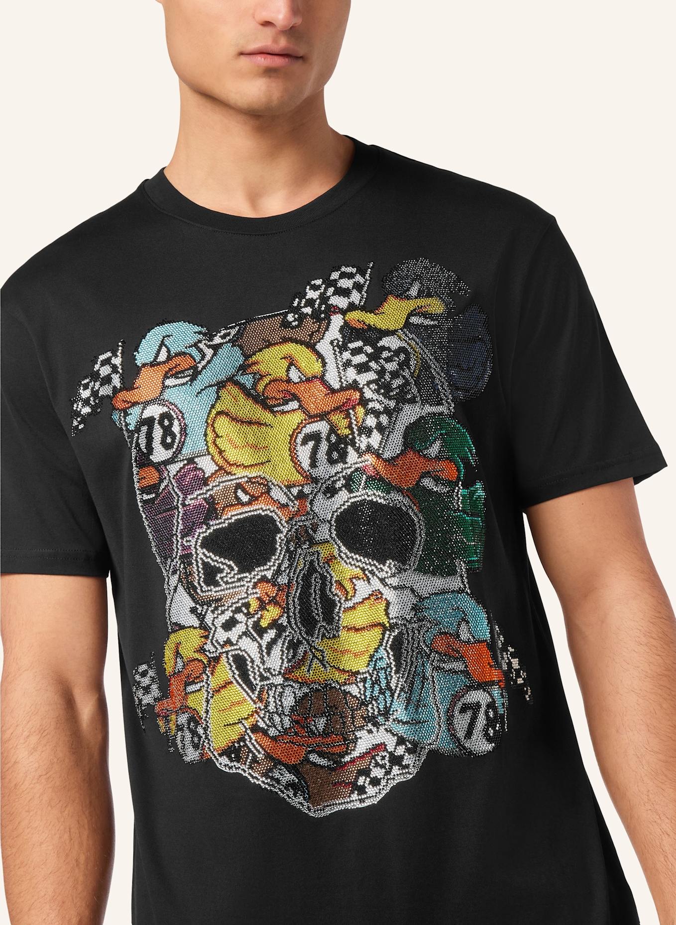 PHILIPP PLEIN T-Shirt Rundhalsausschnitt Ss DUCK: SCHWARZ