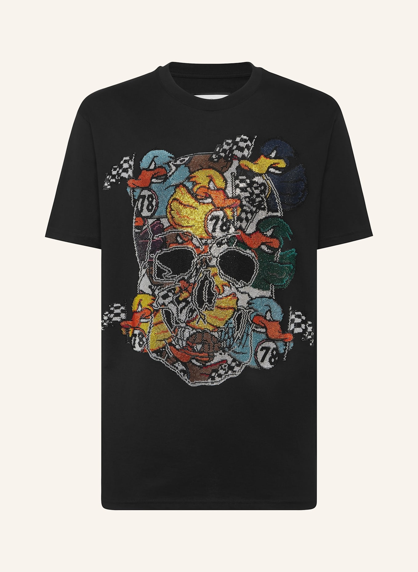 PHILIPP PLEIN T-Shirt Rundhalsausschnitt Ss DUCK: SCHWARZ