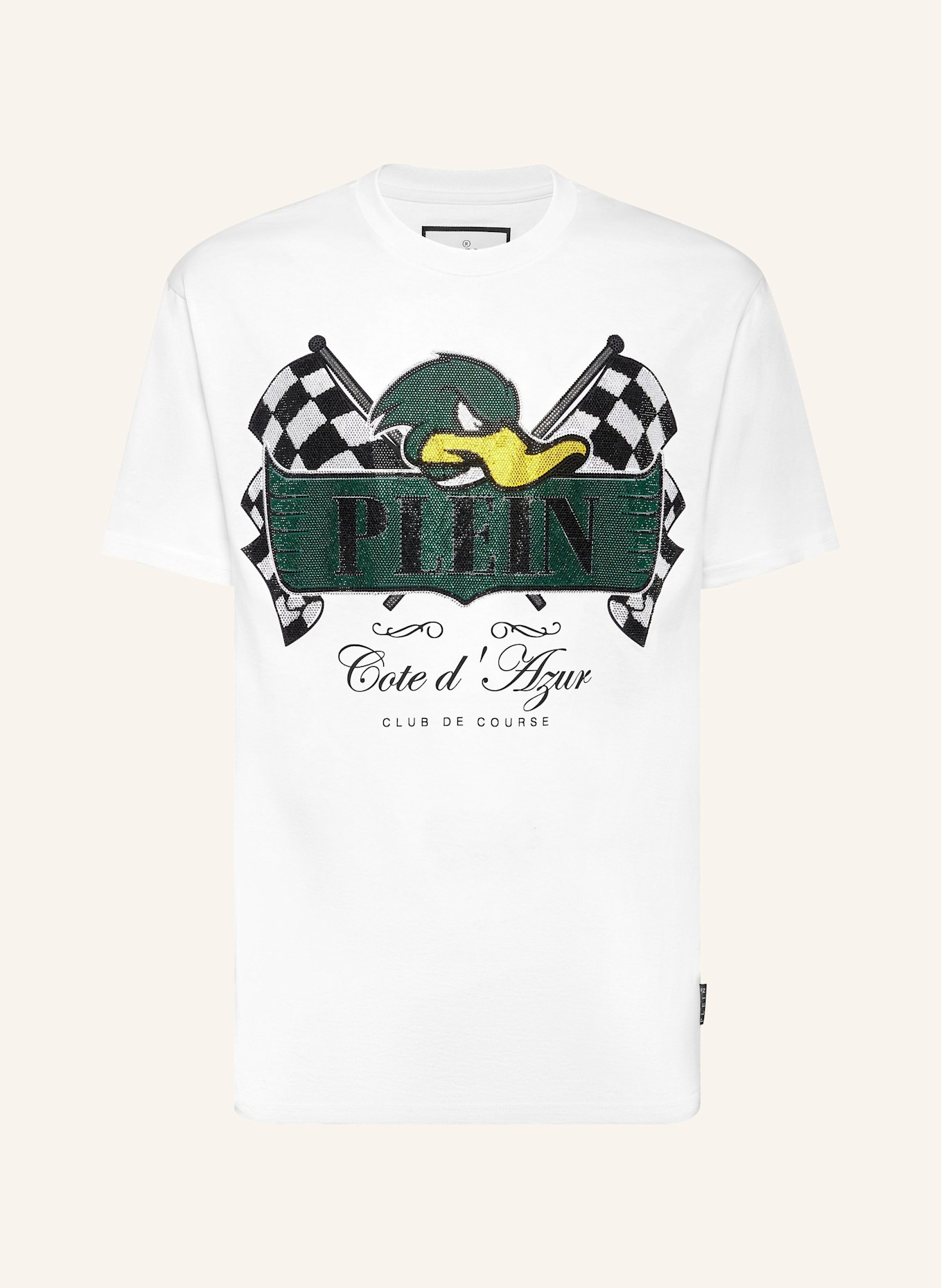 PHILIPP PLEIN T-Shirt Rundhalsausschnitt Ss DUCK: WEISS