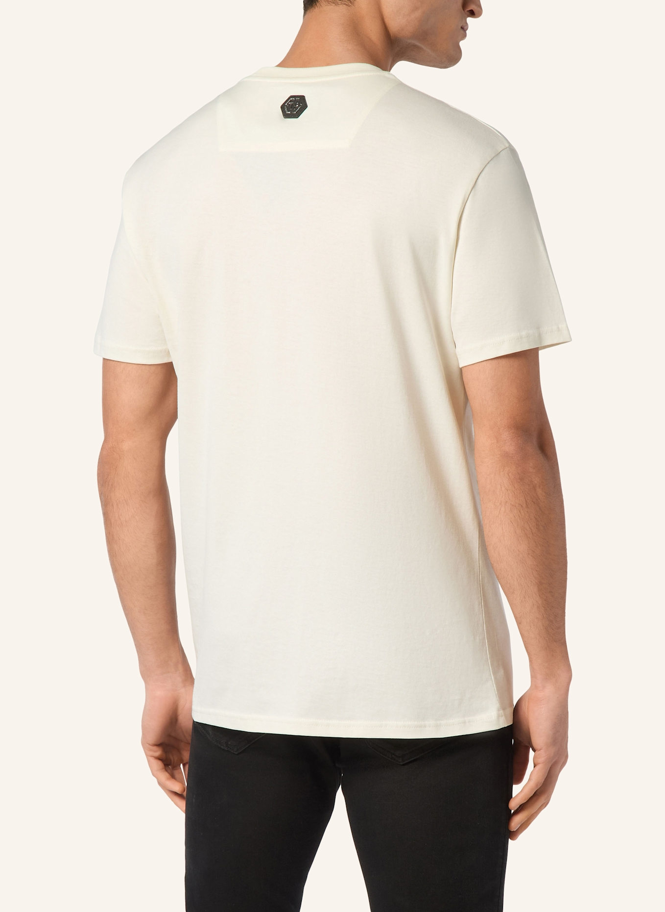 PHILIPP PLEIN T-Shirt Rundhalsausschnitt Ss RACING: SCHWARZ