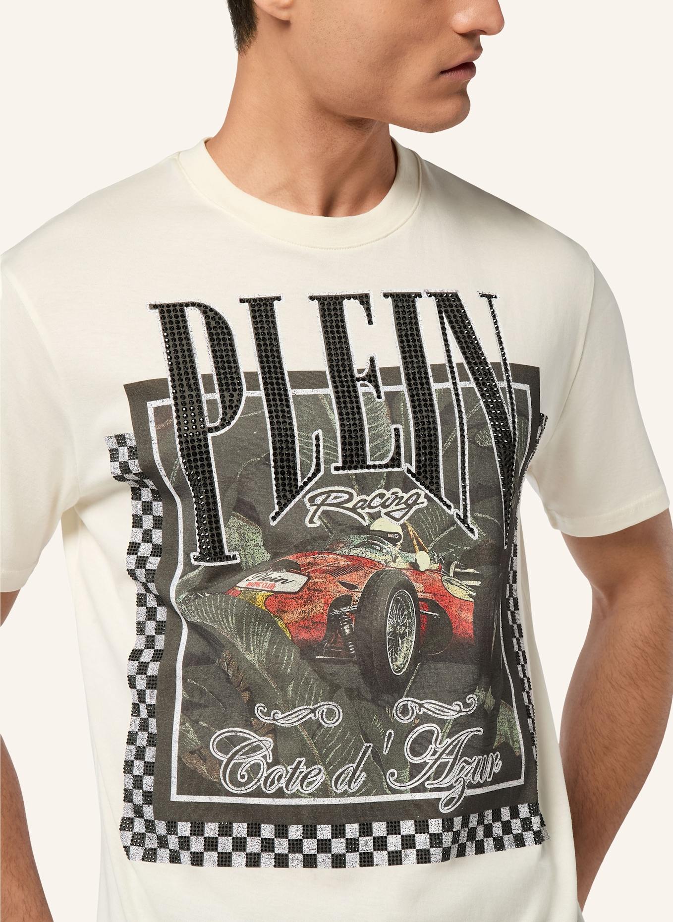 PHILIPP PLEIN T-Shirt Rundhalsausschnitt Ss RACING: SCHWARZ