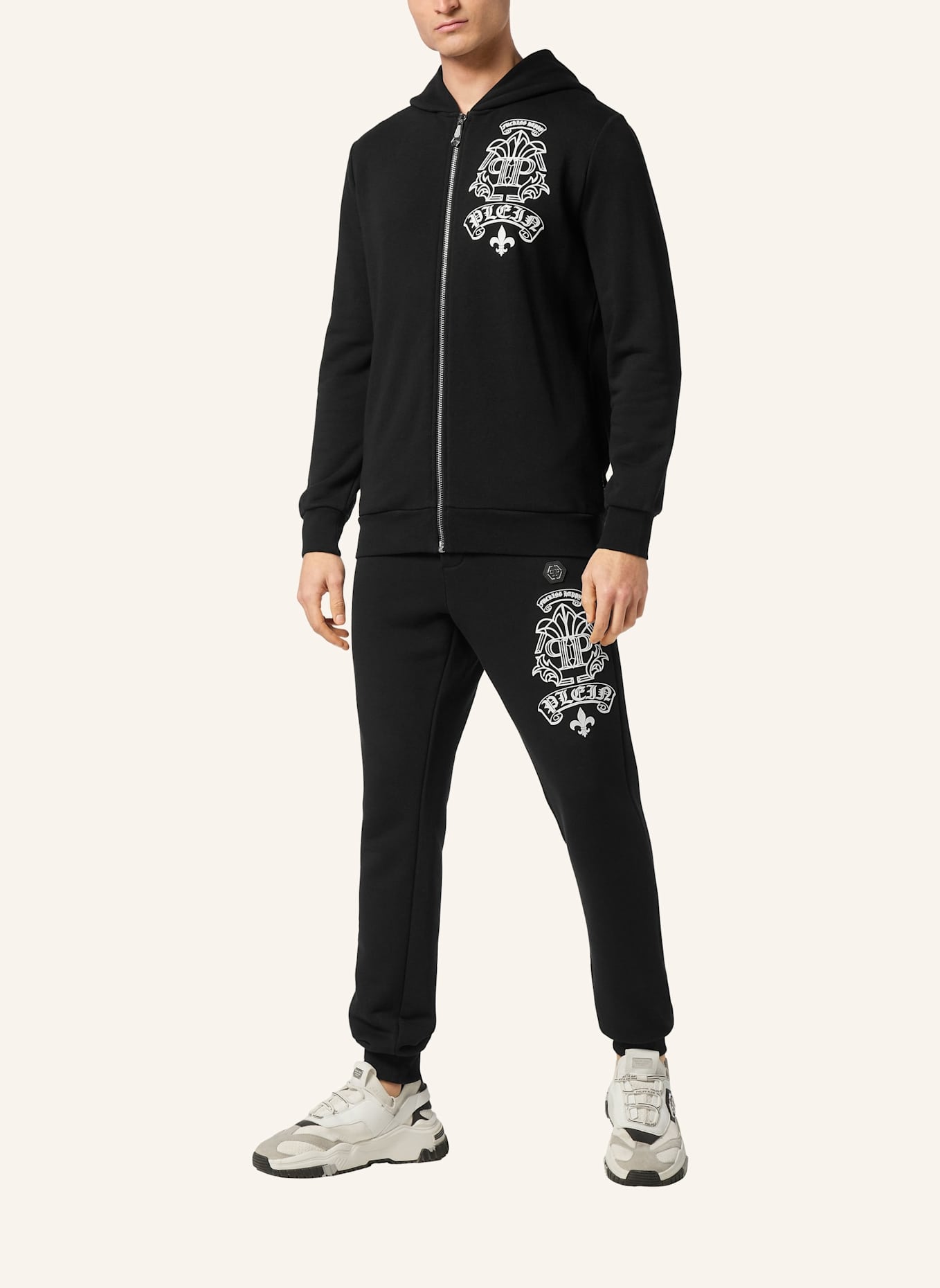 PHILIPP PLEIN Jogging-Jacke: SCHWARZ