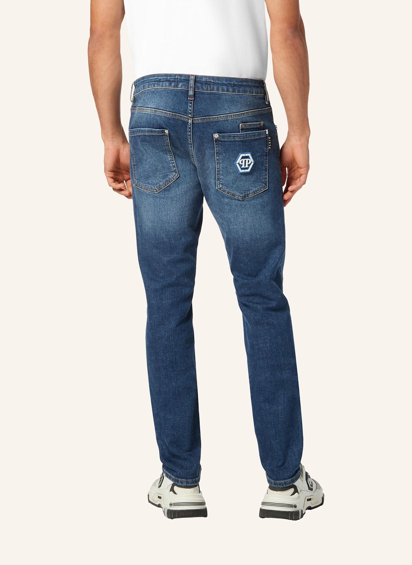 PHILIPP PLEIN Supergerader Schnitt HEXAGON: BLAU