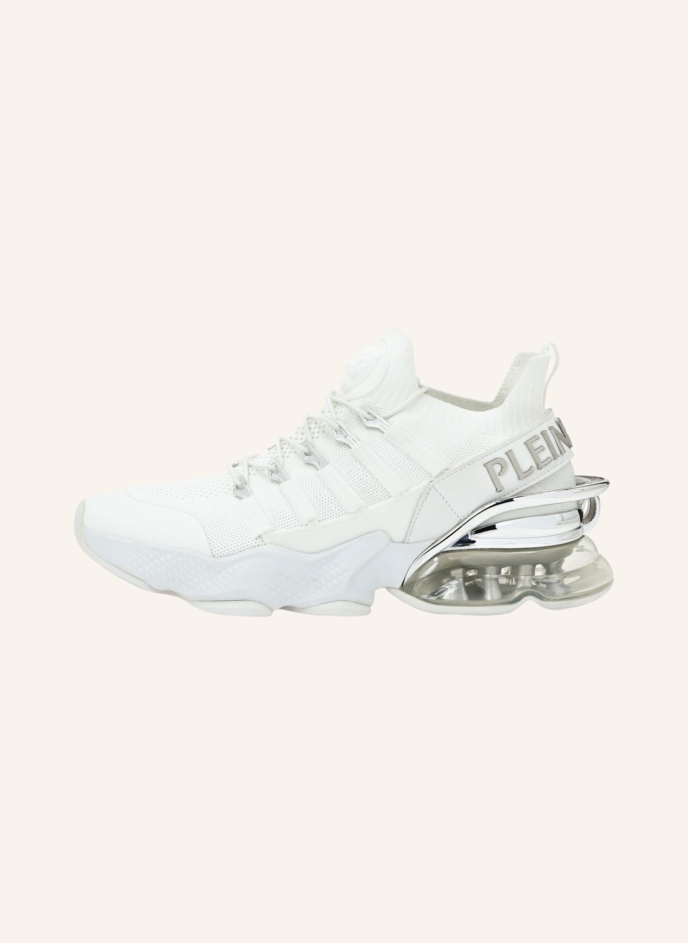 PLEIN SPORT Runner Sneaker TIGER ATTACK//GEN.X.04: WEISS/ SILBER