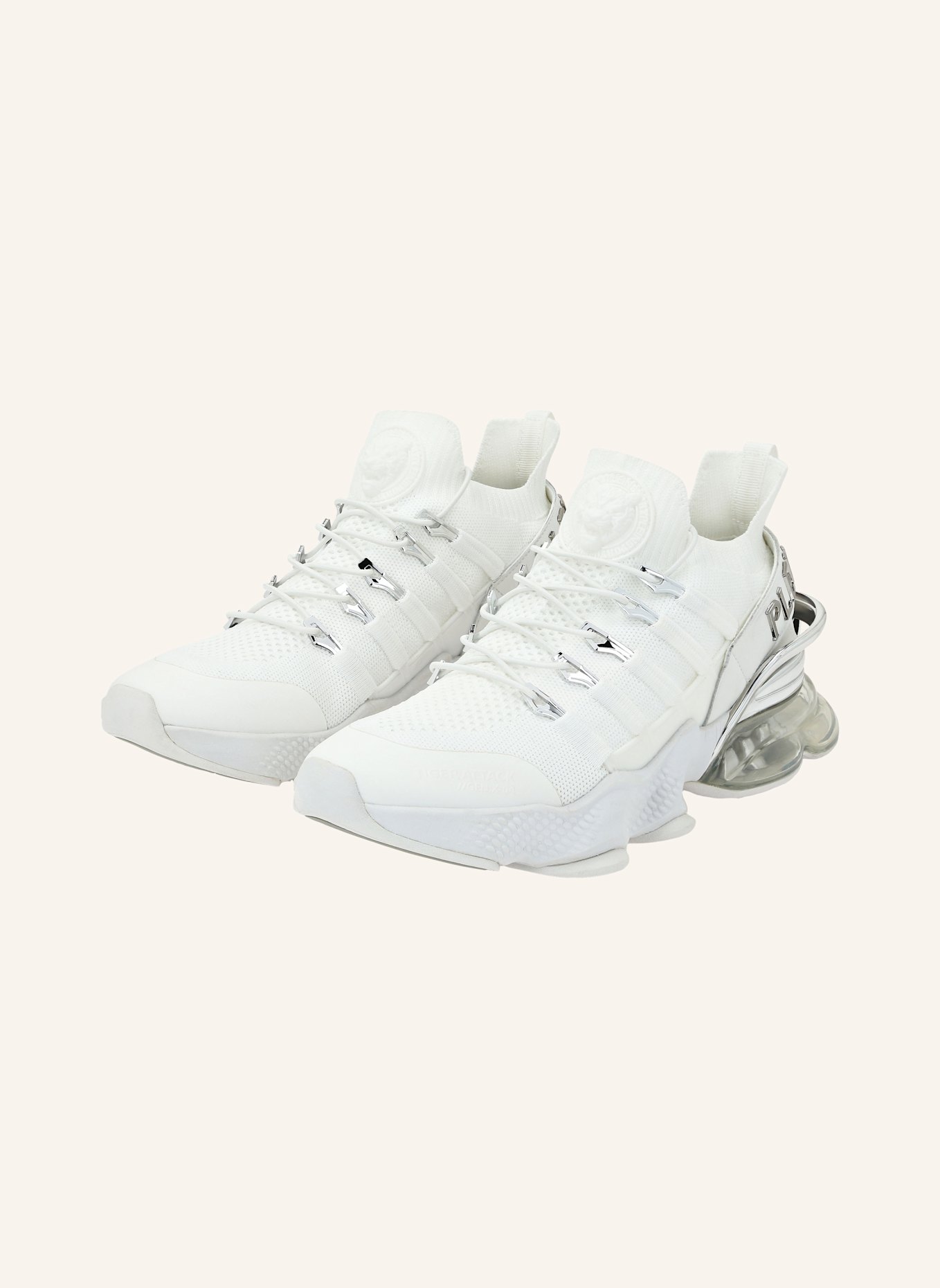 PLEIN SPORT Runner Sneaker TIGER ATTACK//GEN.X.04: WEISS/ SILBER