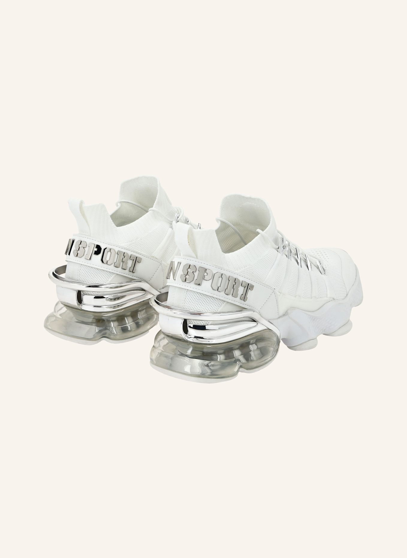 PLEIN SPORT Runner Sneaker TIGER ATTACK//GEN.X.04: WEISS/ SILBER