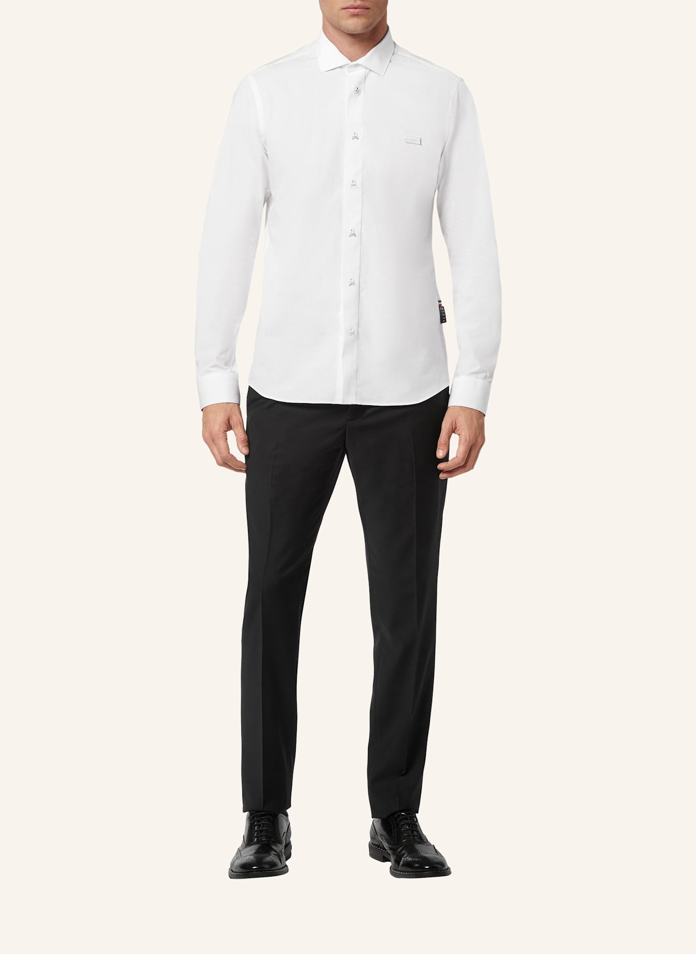 PHILIPP PLEIN Hemd Sugar Daddy Cut LS: WEISS