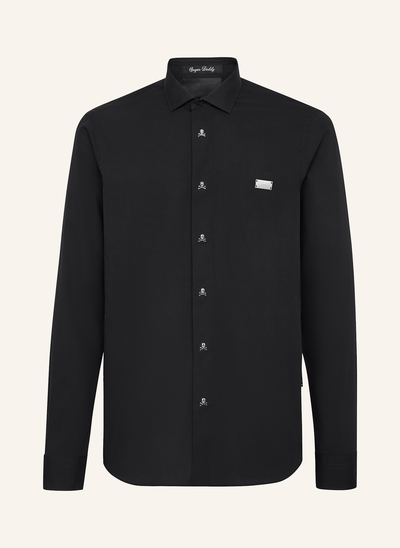 PHILIPP PLEIN Hemd Sugar Daddy Cut LS: SCHWARZ