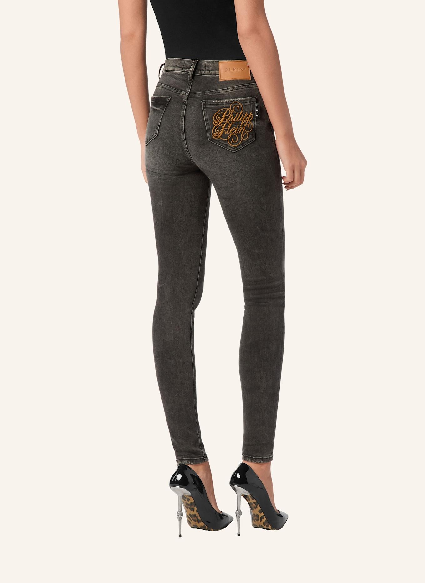 PHILIPP PLEIN Jeggings mit hoher Taille: GRAU