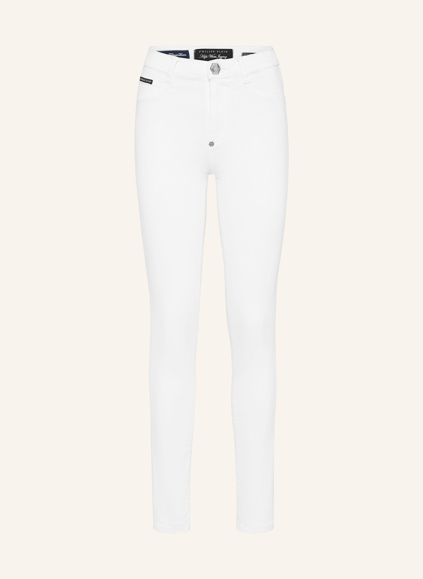 PHILIPP PLEIN Jeggings mit hoher Taille: WEISS