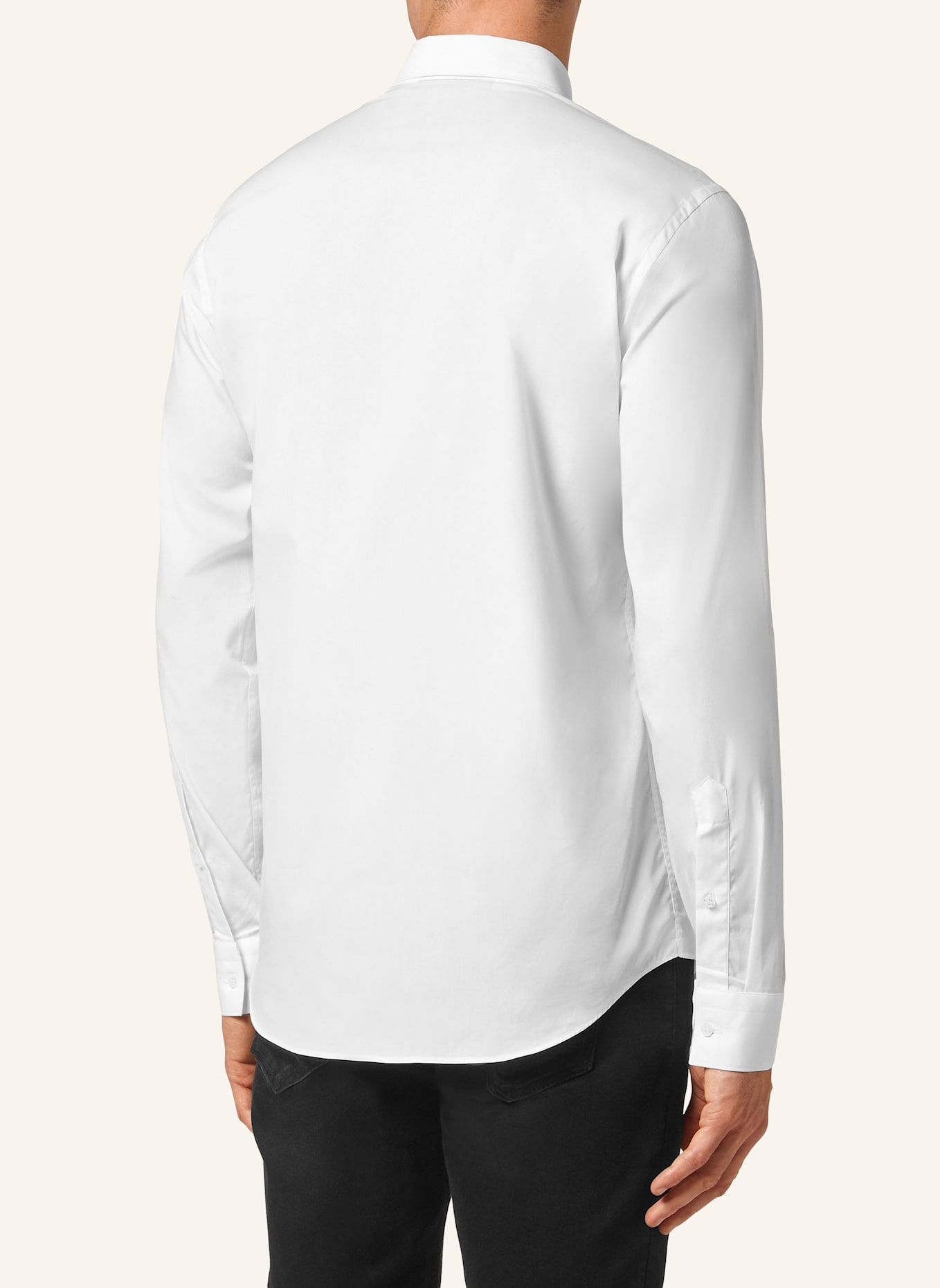 PHILIPP PLEIN Hemd Sugar Daddy Cut LS SKULL: WEISS