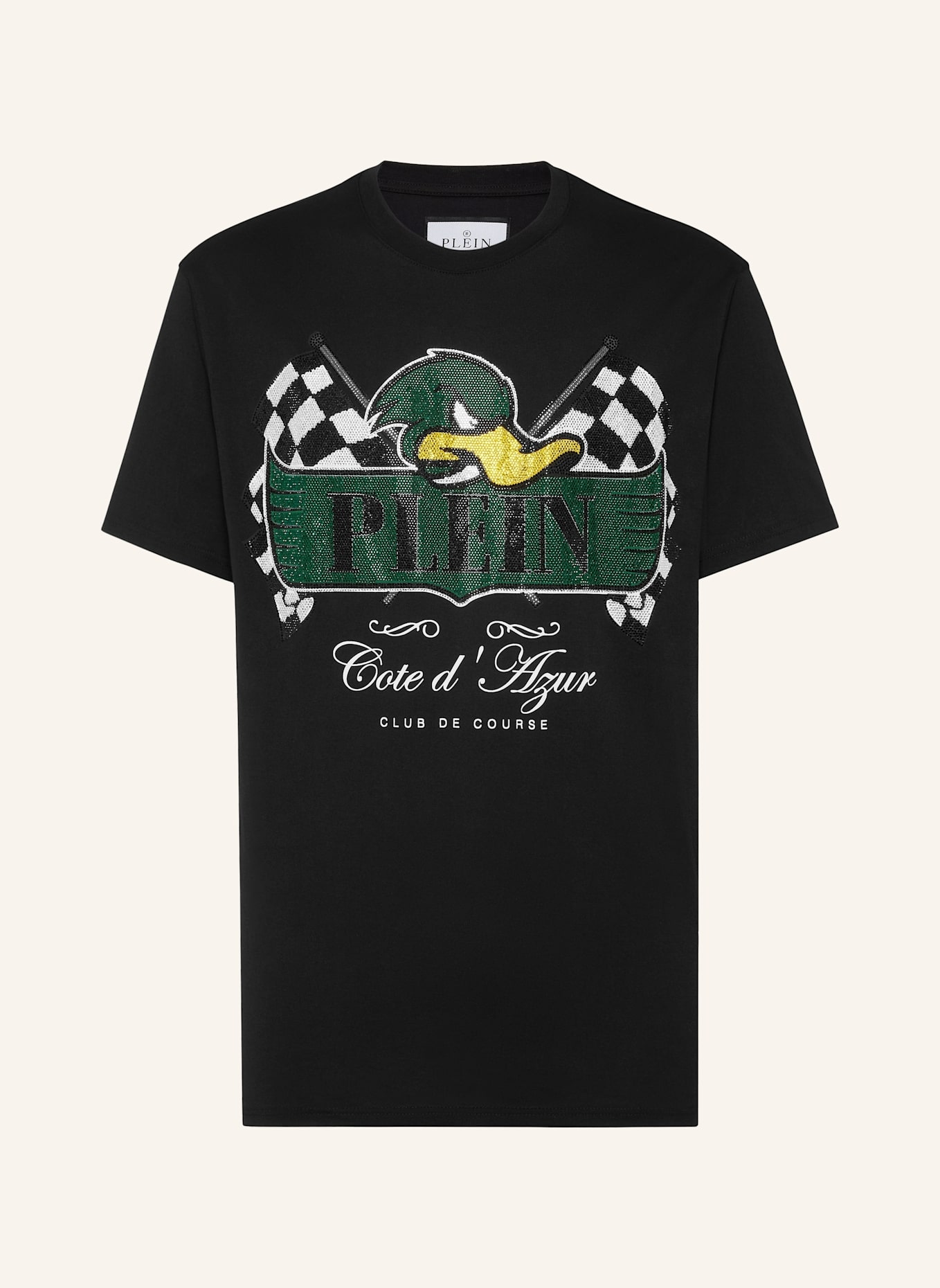 PHILIPP PLEIN T-Shirt Rundhalsausschnitt Ss DUCK: SCHWARZ