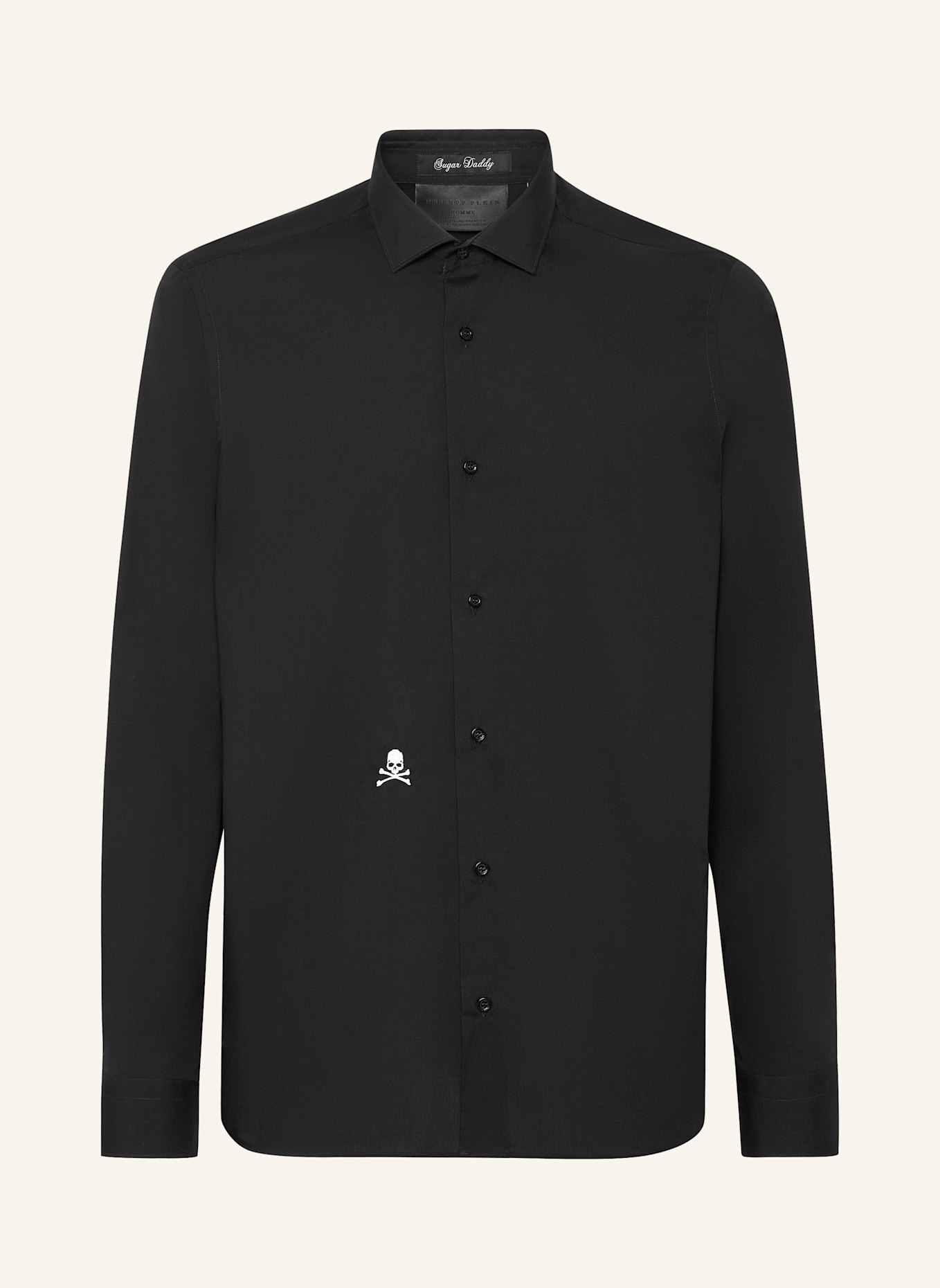 PHILIPP PLEIN Hemd Sugar Daddy Cut LS SKULL: SCHWARZ