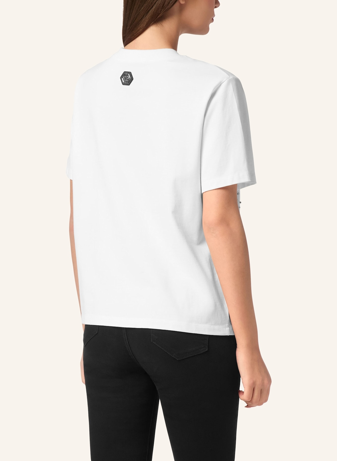PHILIPP PLEIN T-Shirt Man Fit HEXAGON: WEISS
