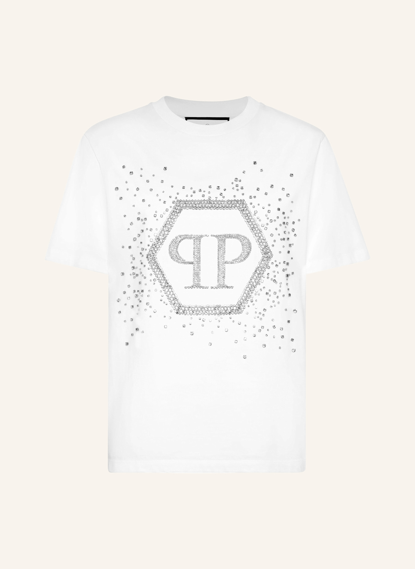 PHILIPP PLEIN T-Shirt Man Fit HEXAGON: WEISS