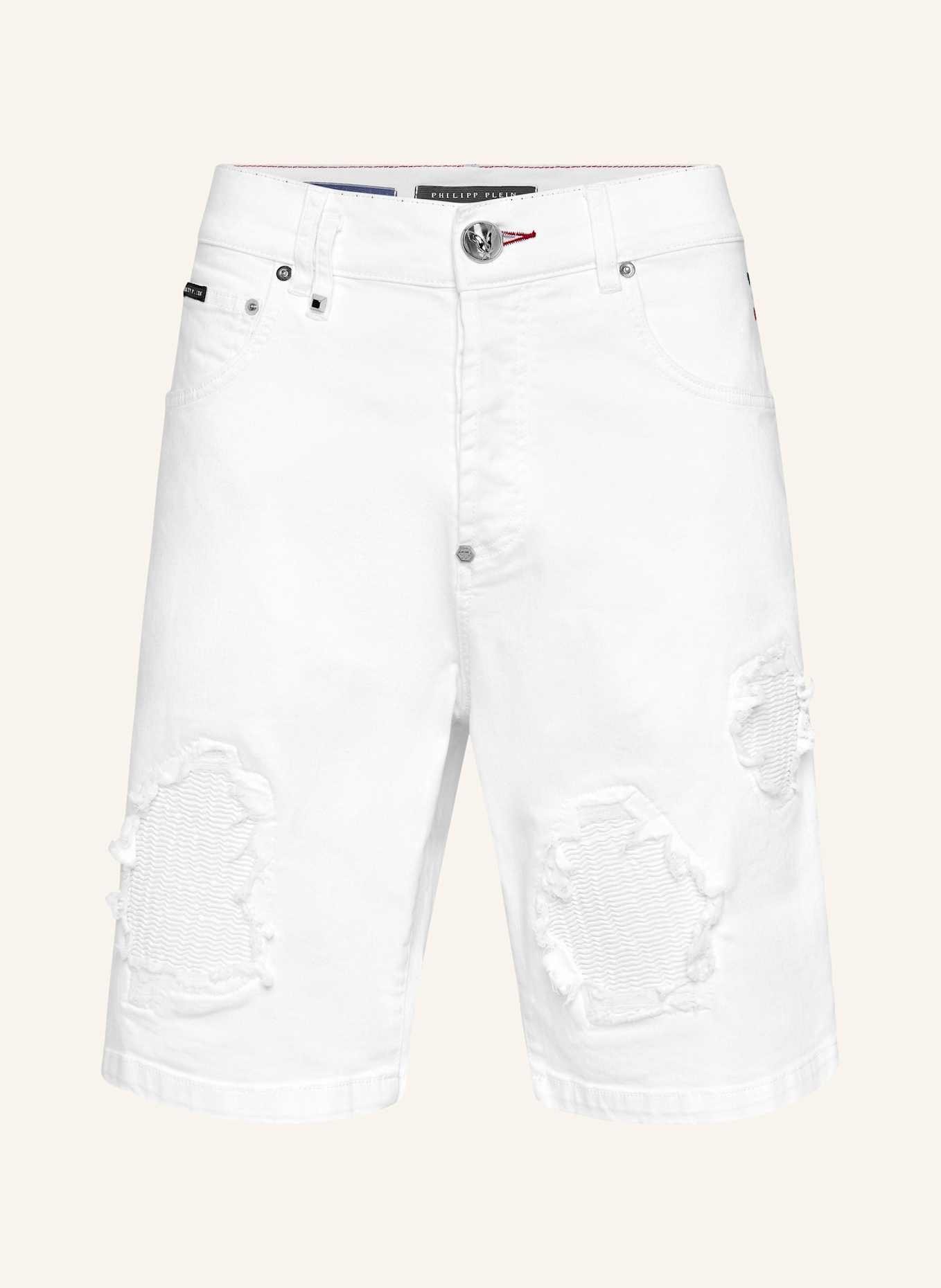 PHILIPP PLEIN JEANSSHORTS FERMENTERA: WEISS