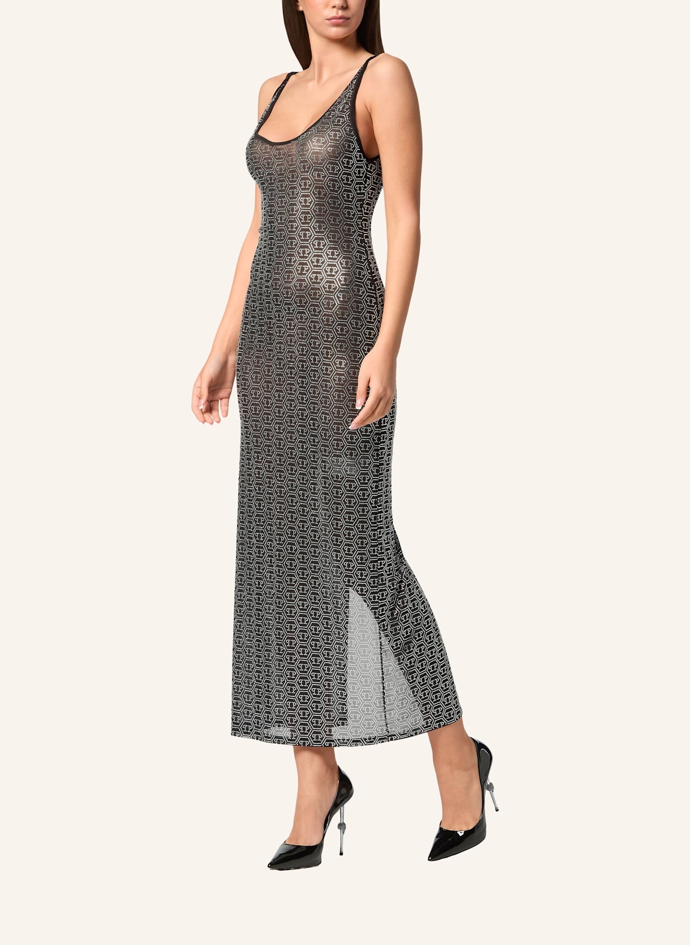 PHILIPP PLEIN Maxikleid: SCHWARZ