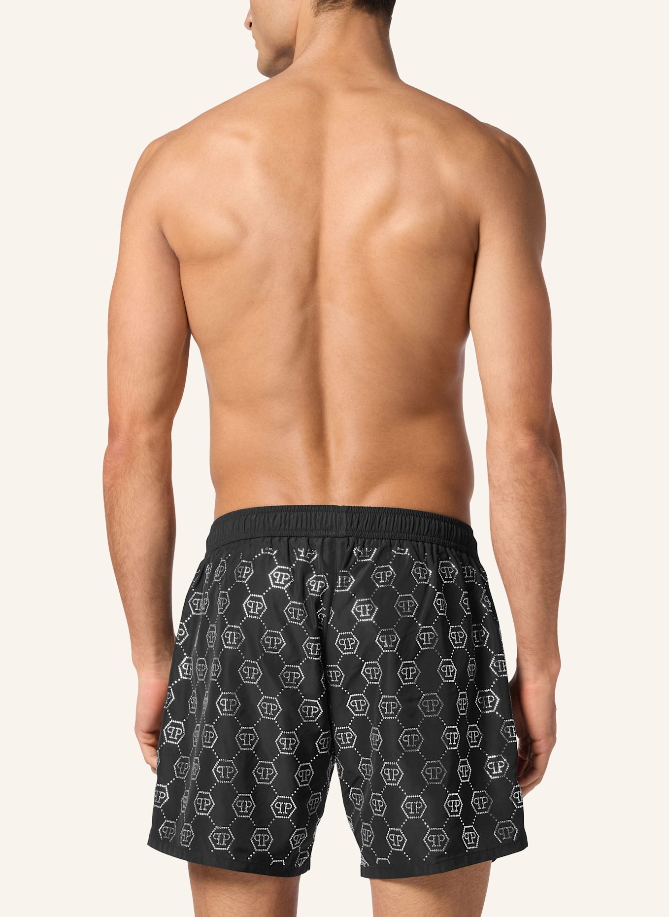 PHILIPP PLEIN Kurze Hosen: SCHWARZ/ SILBER