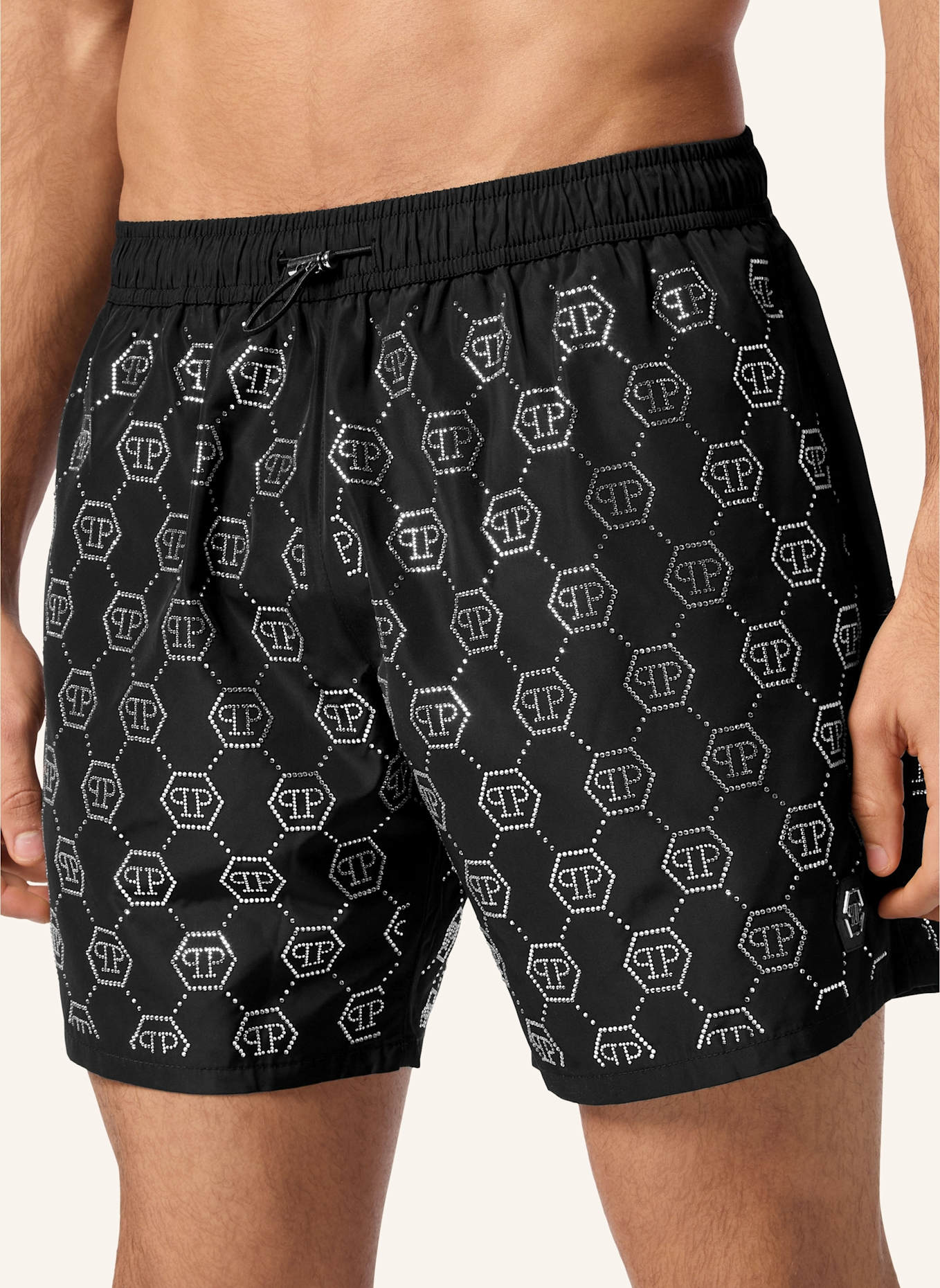 PHILIPP PLEIN Kurze Hosen: SCHWARZ/ SILBER