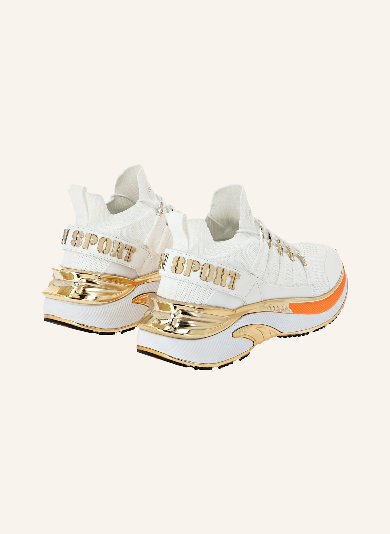 PLEIN SPORT Runner Sneaker CHROME SURFER: WEISS/ NEONORANGE