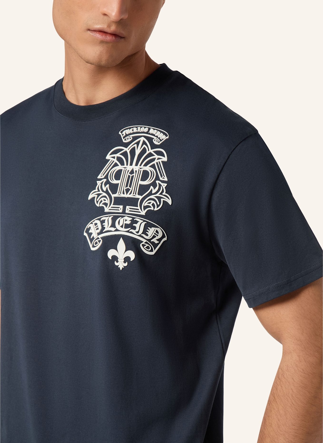 PHILIPP PLEIN T-Shirt Rundhalsausschnitt TATTOO: DUNKELBLAU