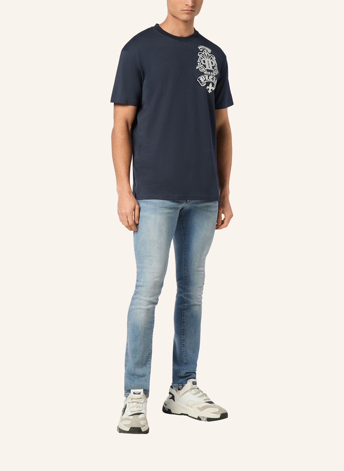 PHILIPP PLEIN T-Shirt Rundhalsausschnitt TATTOO: DUNKELBLAU