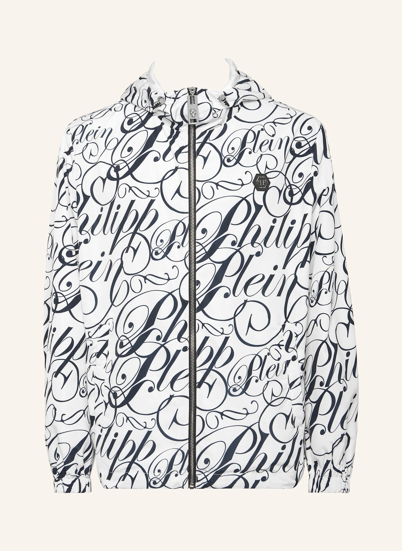 PHILIPP PLEIN Nylon Jacke: WEISS/ DUNKELBLAU