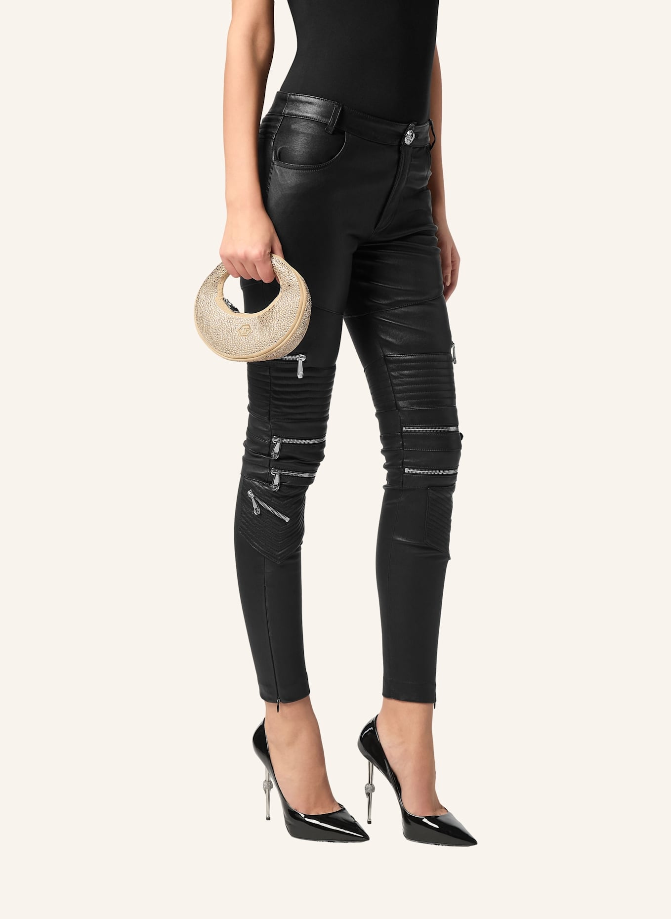 PHILIPP PLEIN Henkel Tasche: BEIGE