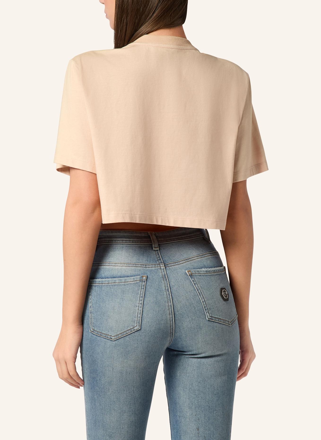 PHILIPP PLEIN T-Shirt Rundhalsausschnitt Ss: ROSÉGOLD/ SCHWARZ