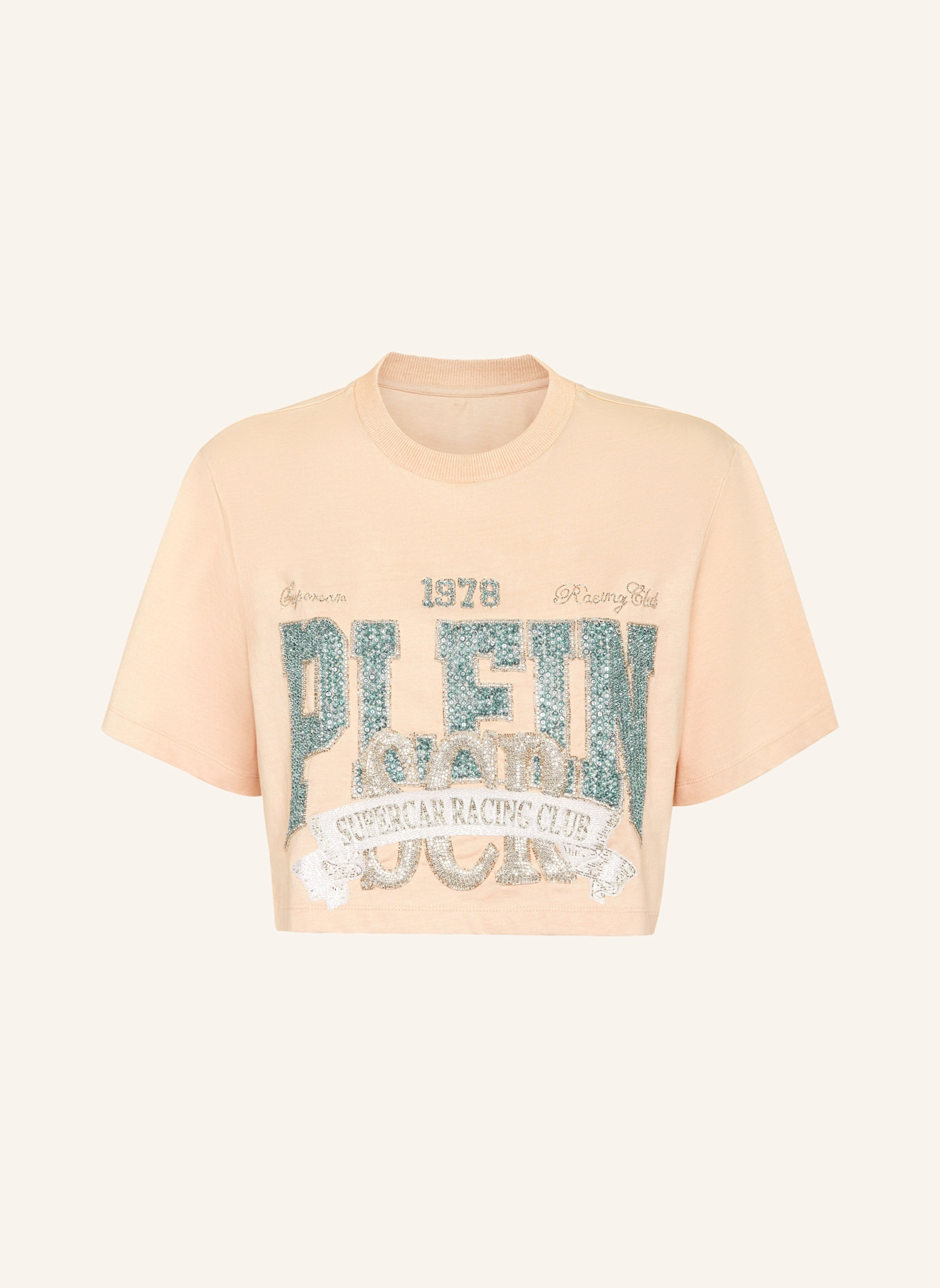 PHILIPP PLEIN T-Shirt Rundhalsausschnitt Ss: ROSÉGOLD/ SCHWARZ
