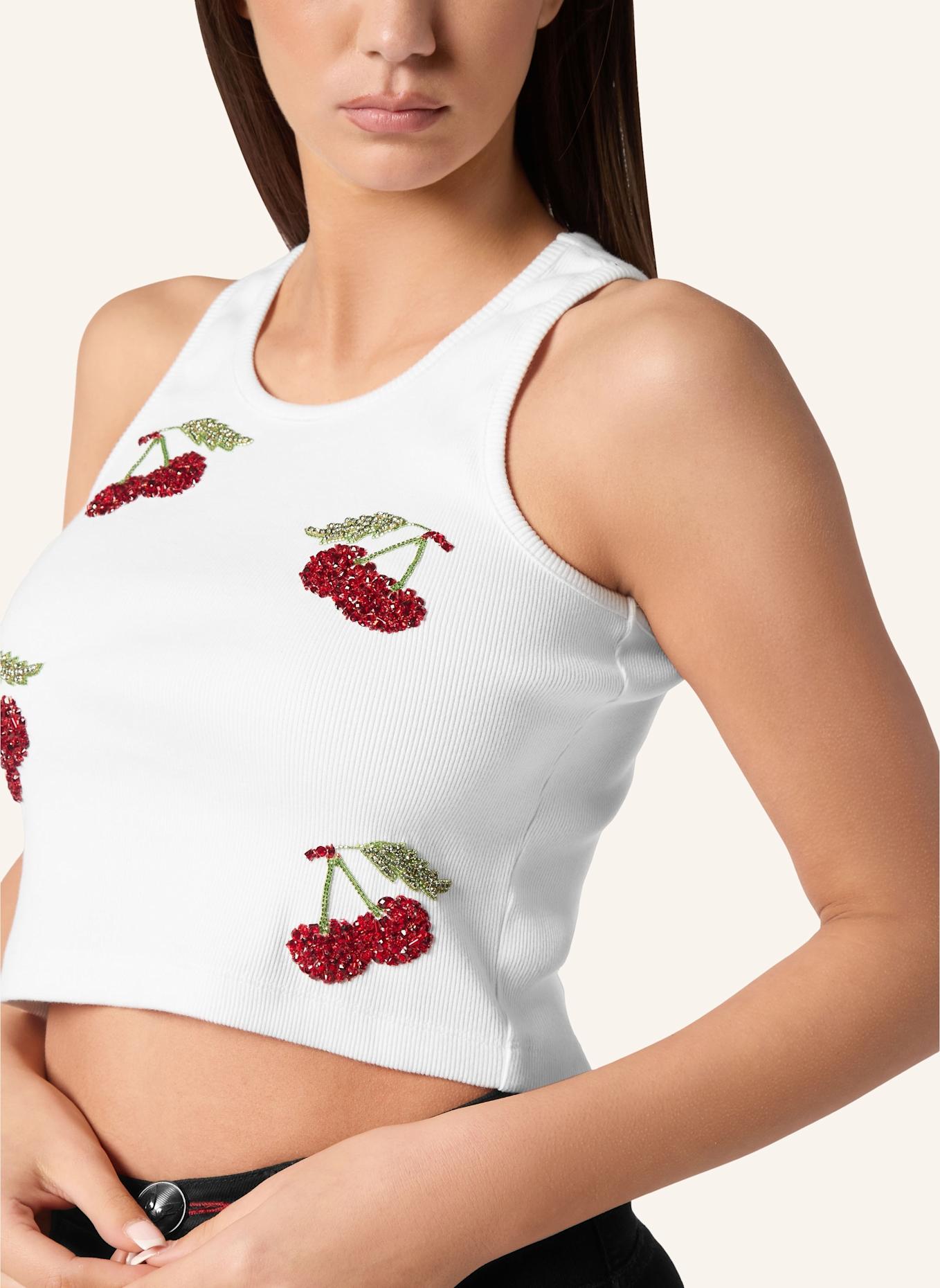 PHILIPP PLEIN Tank-Top CHERRIES: WEISS