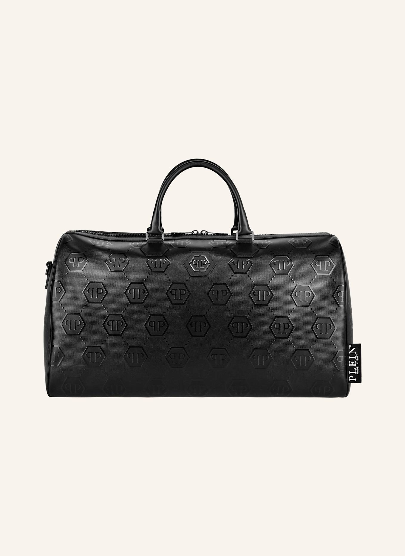 PHILIPP PLEIN Henkeltasche MONOGRAM: SCHWARZ