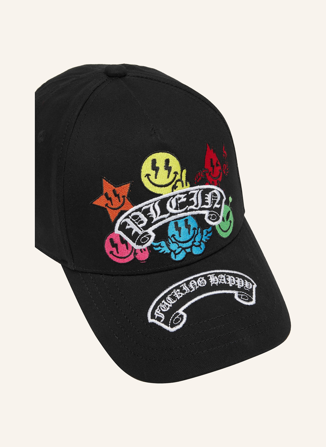 PHILIPP PLEIN Baseballkappe SMILE: SCHWARZ