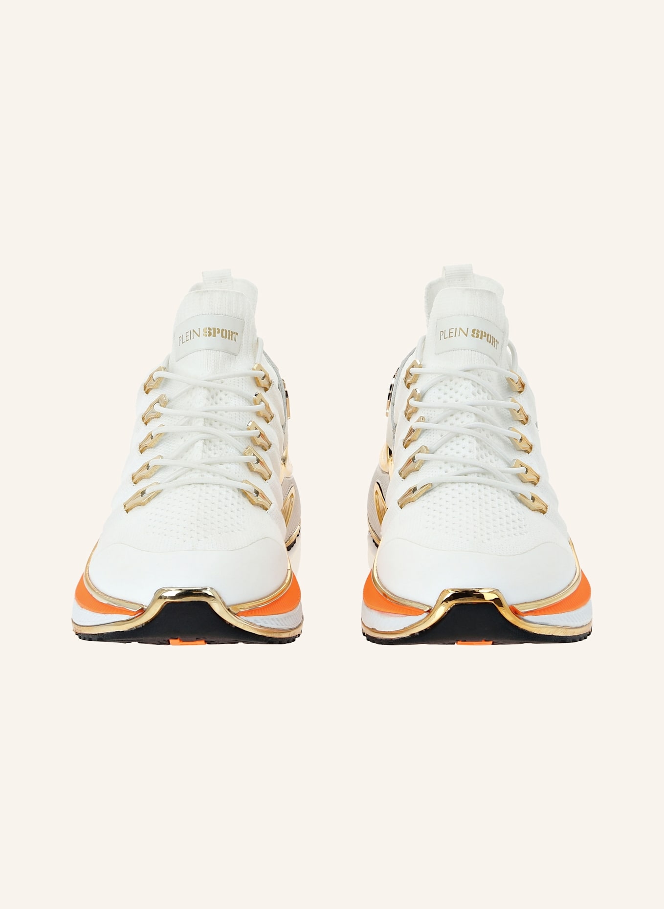 PLEIN SPORT Runner Sneaker CHROME SURFER: WEISS/ NEONORANGE