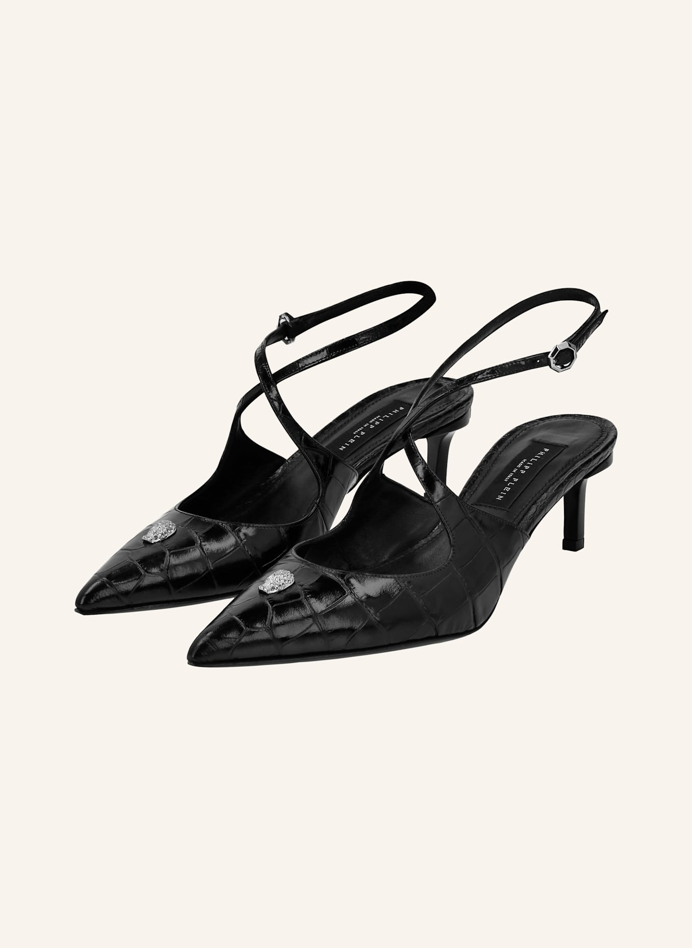 PHILIPP PLEIN Slingback-Schuhe: SCHWARZ